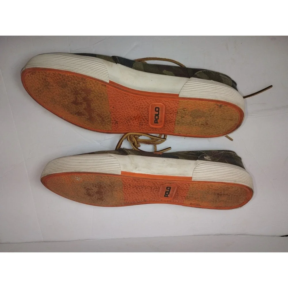 Polo Ralph Lauren Camo Shoes Camouflage Blaze Orange Lace Up 9.5